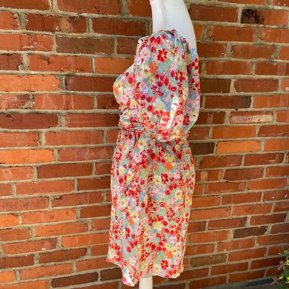 New NWT All About May Say Hello Dress Floral Mini Fit Flare Puff Sleeves… - Picture 10 of 12